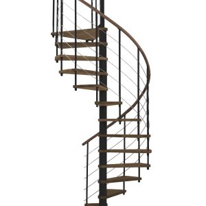 spiraltrappa valnöt svart