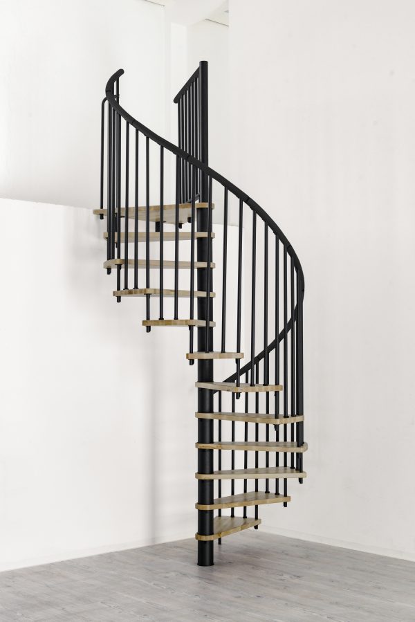 svart spiraltrappa